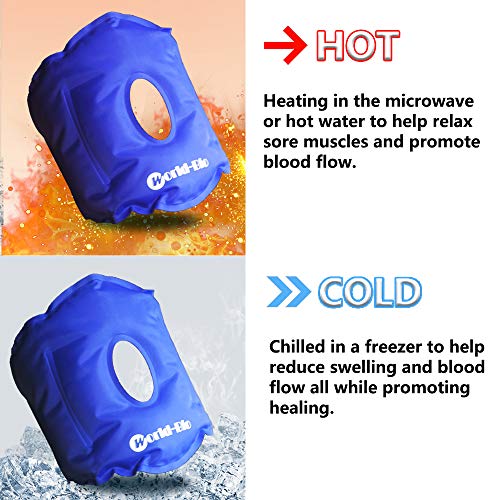 Paquete de frío de gel de hielo para rodilla para rodilla reutilizable con correa - Perfecto para cirugía de reemplazo, hinchazón, alivio del dolor articular, artritis y más - (9.8"x 6.5")