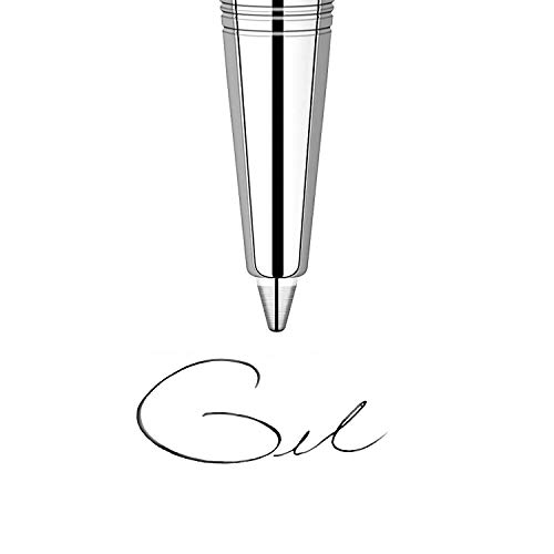 Parker - Bolígrafo Stainless Steel CT + Pack de 3 recambios para bolígrafos y 3 recambios de tinta de gel, color azul y negro