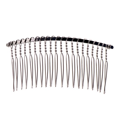 PENG DIY Pinzas para el Cabello de Metal en Blanco Velo de Novia Peine Lateral 20 Dientes Accesorios para el Cabello Nupcial