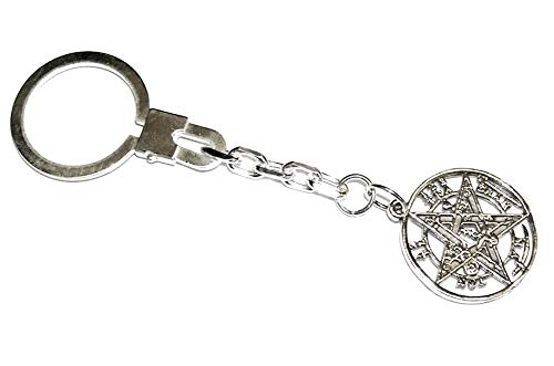 perlascarel Llavero TETRAGRAMATON Plata de Ley Maciza. Estuche Regalo