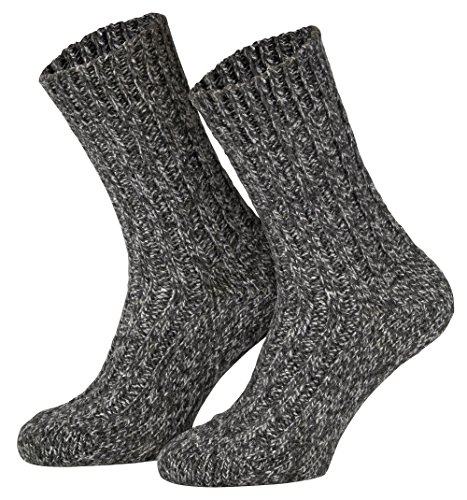 Piarini 4 pares de calcetines de invierno para mujer y hombre, de lana de oveja, gris, natural, azul y antracita, 35-38, 39-42, 43-46, 47-50 4 azules y antracita. 35-38/4 Pares