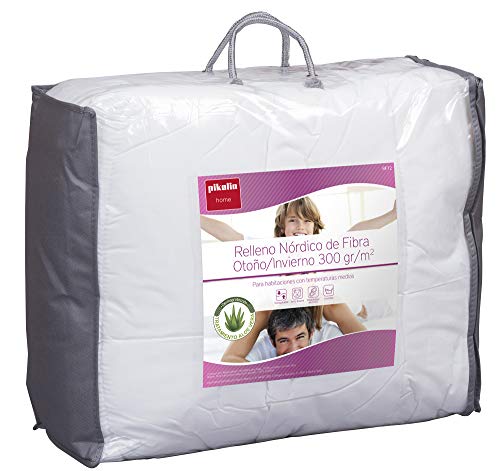 Pikolin Home - Edredón/Relleno nórdico hipoalergénico de fibra Aloe Vera, otoño-invierno, 300gr/m², 240x220cm-Cama 150/160 (Todas las medidas)