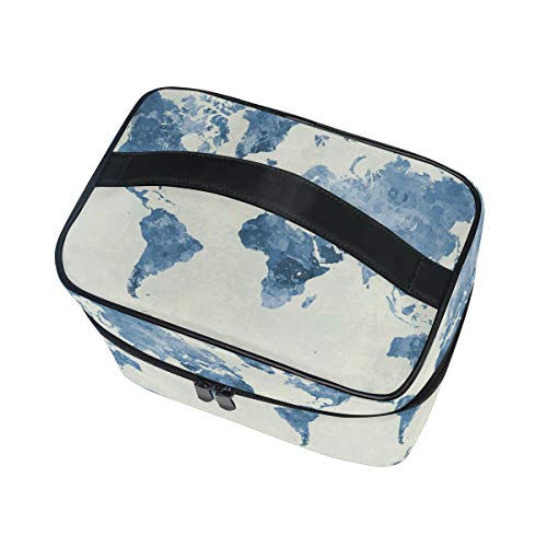 Pintar El Mapa Del Mundo Bolsa Mochila de Maquillaje Almacenamiento Organizador de Cosméticos Portátil Estuche para Mujeres Señoras Niñas