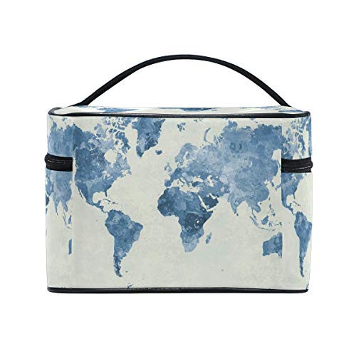 Pintar El Mapa Del Mundo Bolsa Mochila de Maquillaje Almacenamiento Organizador de Cosméticos Portátil Estuche para Mujeres Señoras Niñas