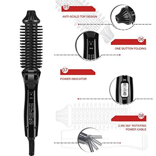 Plegable Mini de pelo de rulos, Térmico de cerámica eléctrica anti Quemaduras negativos litio rulos para cabello, sedoso caliente Styling
