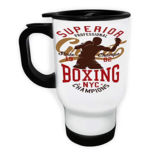 Professional Boxing NYC White Thermo Travel Mug 14oz ff373tw
