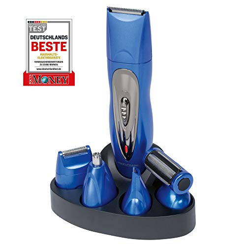 Proficare BHT 3015 - Set de Cortapelo, afeitadora corporal, recortador de precisión, cortador oido y nariz, batería recargable, azul