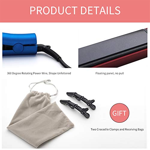 Ptc Calefacción Promoción Venta al por mayor Férula para el cabello Ion Perm 1 pulgada Tamaño de la placa Termostática Cerámica Plancha de pelo Plancha de pelo Rizador Herramienta de peinado,Rojo