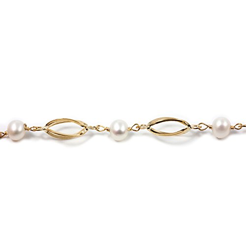 Pulsera Canastilla con Perla (9kts)
