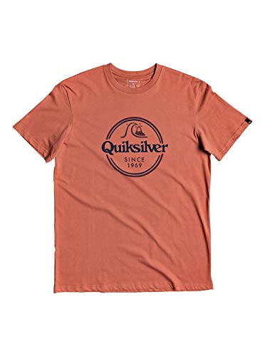 Quiksilver Words Remain - Camiseta para Hombre Screen tee, Hombre, Redwood, S