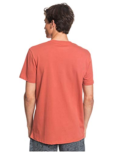 Quiksilver Words Remain - Camiseta para Hombre Screen tee, Hombre, Redwood, S