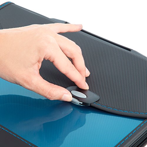 Rapesco Documentos - Carpeta archivadora tipo acordeon A4 con 13 compartimentos, color azul y negro