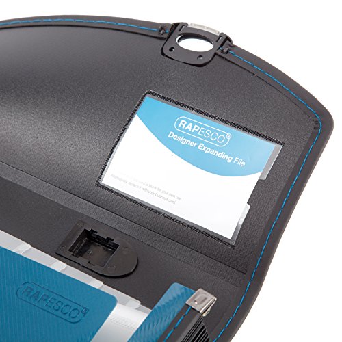 Rapesco Documentos - Carpeta archivadora tipo acordeon A4 con 13 compartimentos, color azul y negro