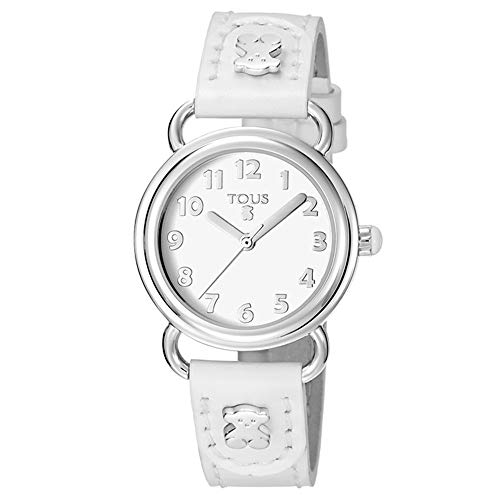 Reloj Baby Bear de acero con correa de piel blanca Ref:500350175