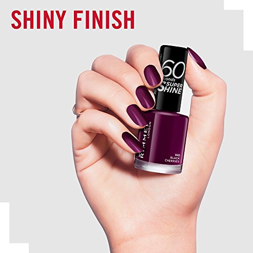 Rimmel London 60 segundos de Super Shine Nail Polish, cerezas negras - 8 ml