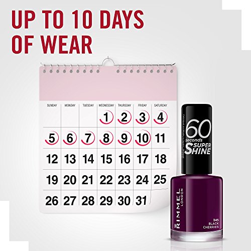 Rimmel London 60 segundos de Super Shine Nail Polish, cerezas negras - 8 ml