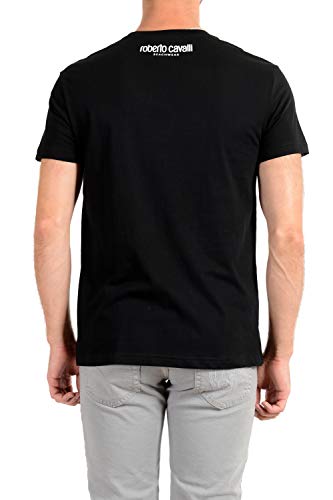 Roberto Cavalli HSH00T - Camiseta de manga corta para hombre, color negro, talla M