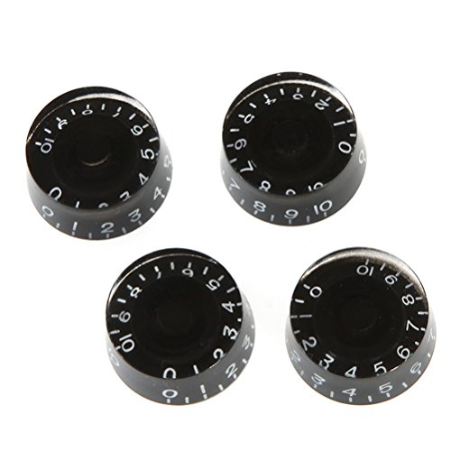 rosenice 4pcs botones de Control de velocidad Mandos de tono de volumen de repuesto para Gibson Les Paul reemplazo guitarra eléctrica (negro)