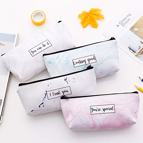 Ruikey Bolsa Para Lápices Mármol Estuche Escolar Creativa de Gran Capacidad Cartera Bolsa de Cosméticos Conveniente Para los Estudiantes Jóvenes 21 * 10 * 3.5cm(you're special)