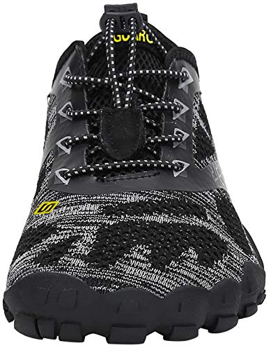 SAGUARO Hombre Mujer Barefoot Zapatillas de Trail Running Minimalistas Zapatillas de Deporte Fitness Gimnasio Caminar Zapatos Descalzos para Correr en Montaña Asfalto Escarpines de Agua, Negro, 44 EU