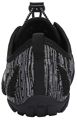 SAGUARO Hombre Mujer Barefoot Zapatillas de Trail Running Minimalistas Zapatillas de Deporte Fitness Gimnasio Caminar Zapatos Descalzos para Correr en Montaña Asfalto Escarpines de Agua, Negro, 44 EU
