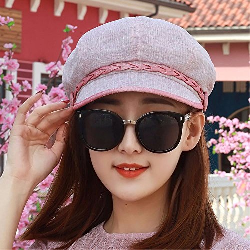 SAIBANGZI Sombrero Femenino Sombrilla Transpirable Hat Anís Boina Tapa Delgada De Mediana Edad Madre Hat. Rosa