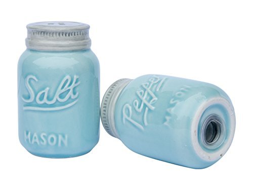 Salero & Pimentero Vintage de Comfify - Decoración adorable del tarro para el look vintage, rústico, Chic - Cerámica robusta en azul marino - 3.5 oz. De capacidad.