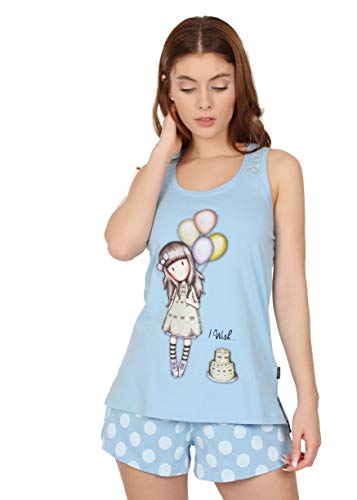 Santoro Pijama Tirantes I Wish para Mujer, Color Azul, Talla M