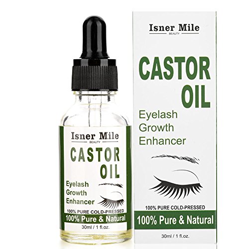 Sérum de crecimiento de pestañas de aceite de ricino prensado en frío con tubo de máscara, puro y natural, el mejor tratamiento para las pestañas, cabello, cejas: aumenta el crecimiento - con kit de a