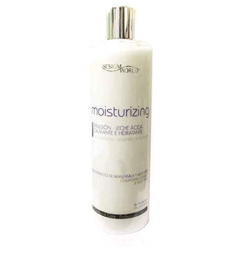 Sesiomworld Emulsión Leche Ácida Calmante Moisturizing Manzanilla y Aloe Vera sin Parabenos, 500 ml 1 Unidad 530 g