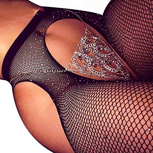 Sethain Diamante de imitación Ropa interior Oro Cadena Brillante Cristal Correa Bragas Bikini Cuerpo Cadenas Hoja Club nocturno Joyas para el cuerpo Accesorios para mujeres y niñas