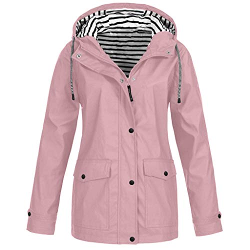 SHOBDW Invierno Mujeres Moda Informal más Gruesa Slim sólido Abajo Chaqueta Abrigo (Rosado, M)