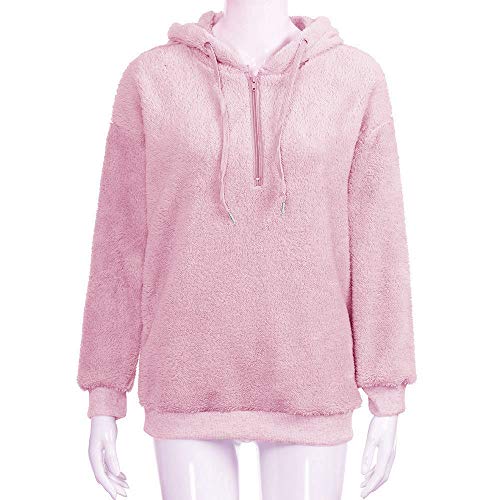 SHOBDW Liquidación Venta Mujer Sudadera con Capucha Suelta Tallas Grandes Jersey de Mujer Jersey otoño Invierno Manga Larga Remata Abrigo cálido (S, W-Rojo)