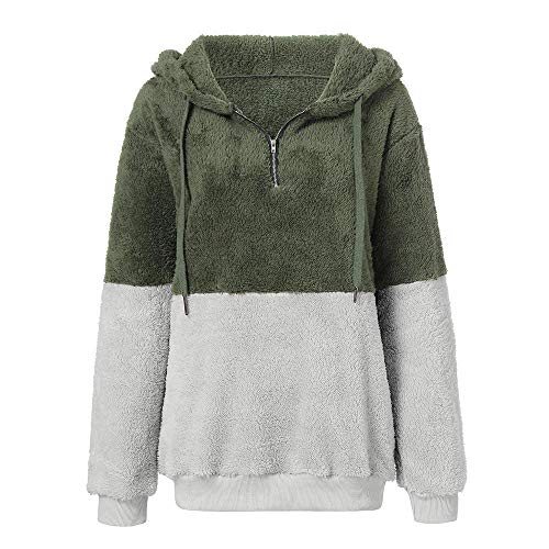 SHOBDW Liquidación Venta Mujer Sudadera con Capucha Suelta Tallas Grandes Jersey de Mujer Jersey otoño Invierno Manga Larga Remata Abrigo cálido (XXL, S-Verde)