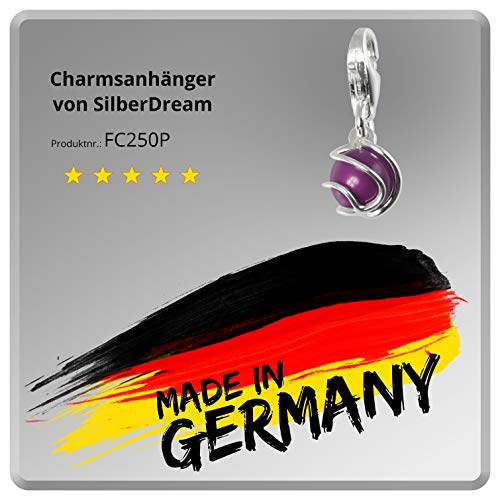 SilberDream Charms – Charm bola lavanda en plata rejilla para charms collares pulseras pendientes – plata 925 Sterling – FC250P