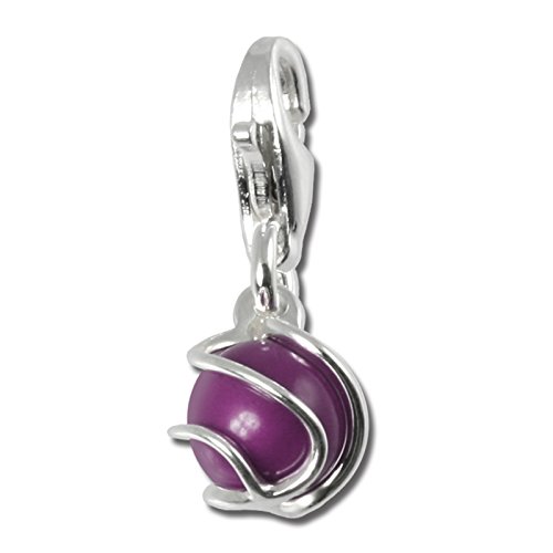 SilberDream Charms – Charm bola lavanda en plata rejilla para charms collares pulseras pendientes – plata 925 Sterling – FC250P