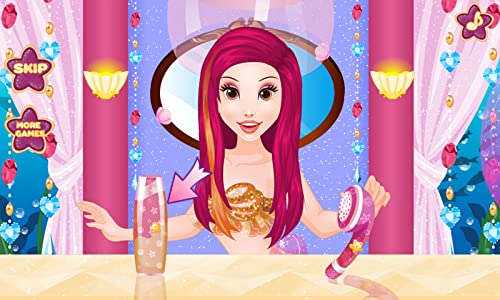 sirena princesa vestir - spa, juego de salón de maquillaje