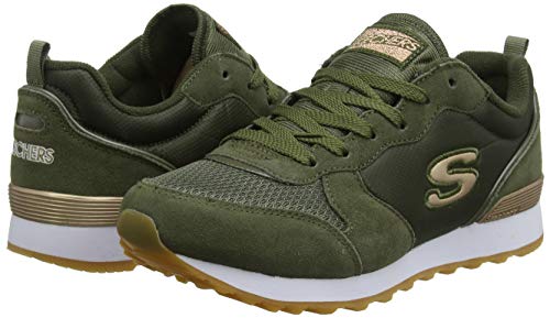Skechers Women's RETROS-OG 85-GOLDN GURL Trainers, Verde (Olive Suede/Nylon/Mesh/Rose Gold Trim Old), 7 UK (40 EU)