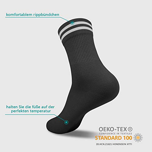 Smart Sir Calcetines Hombre y Mujer 4 Pares de Calcetines de deporte Negro Largo Calcetines de tenis Azul oscuro 39-42