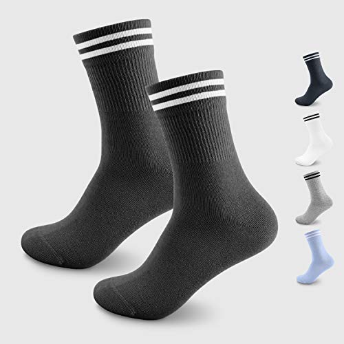 Smart Sir Calcetines Hombre y Mujer 4 Pares de Calcetines de deporte Negro Largo Calcetines de tenis Azul oscuro 39-42