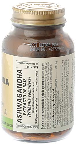 Solgar® Ashwagandha - Extracto estandarizado de raíz de Ashwagandha. Planta ayurvédica. Apto para veganos