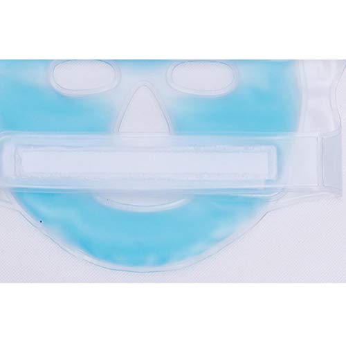 SUPVOX Ice Face Mask Hot and Cold Therapy Gel Bead Full Facial Mask for Sleeping Migraine Relief Swollen Face Puffy Eyes Dark Circle (Blue)
