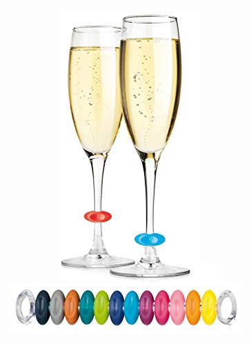 Tescoma JGO 12 Anillas Colores MARCADORES Copas UNO Vino, Acero Inoxidable
