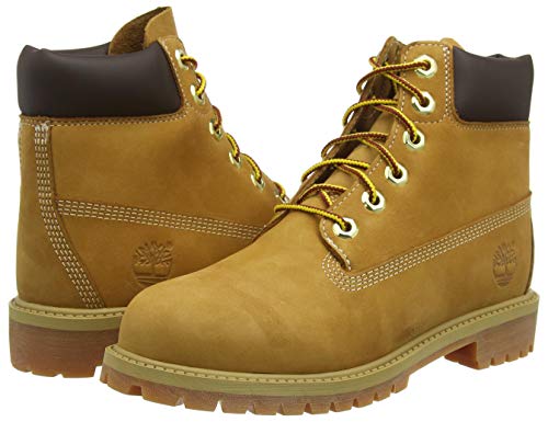 Timberland 6-Inch Premium WP, Botas Clasicas Unisex Niños, Amarillo (Wheat Nubuck), 35.5 EU