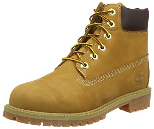 Timberland 6-Inch Premium WP, Botas Clasicas Unisex Niños, Amarillo (Wheat Nubuck), 35.5 EU