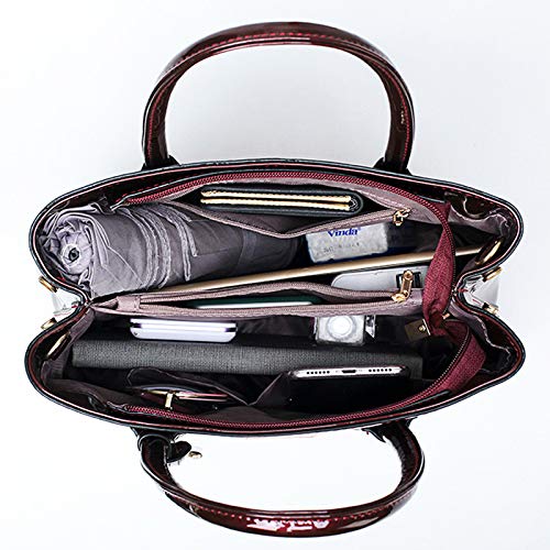 Tisdaini® Bolsos de mano Mujer Bolsos bandolera moda charol Bolsos totes Shoppers y bolsos de hombro Azul