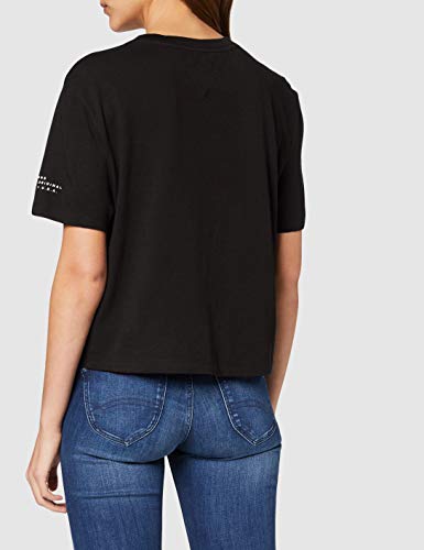 Tommy Hilfiger Tjw Sleeve Detail Logo tee Camiseta, Negro (Black Bds), 34 (Talla del Fabricante: X-Small) para Mujer