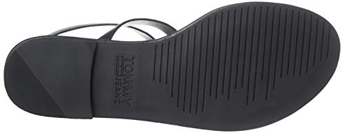 Tommy Hilfiger Tommy Jeans Flat Sandal, Sandalias Punta Cerrada para Mujer, Negro (Black Bds), 39 EU