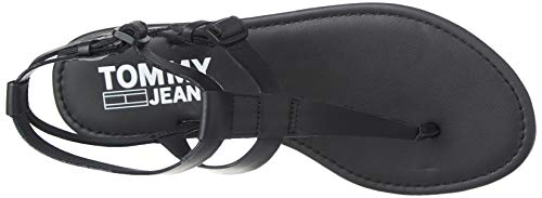 Tommy Hilfiger Tommy Jeans Flat Sandal, Sandalias Punta Cerrada para Mujer, Negro (Black Bds), 39 EU