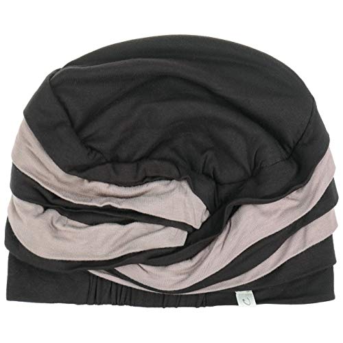 Turbante Shanti con bambú negro y marrón para mujeres con alopecia